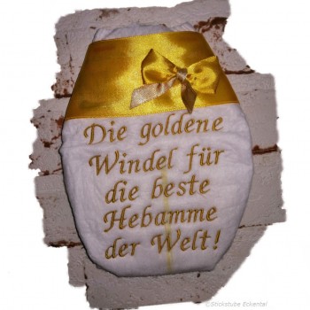 Die goldene Windel für Hebamme